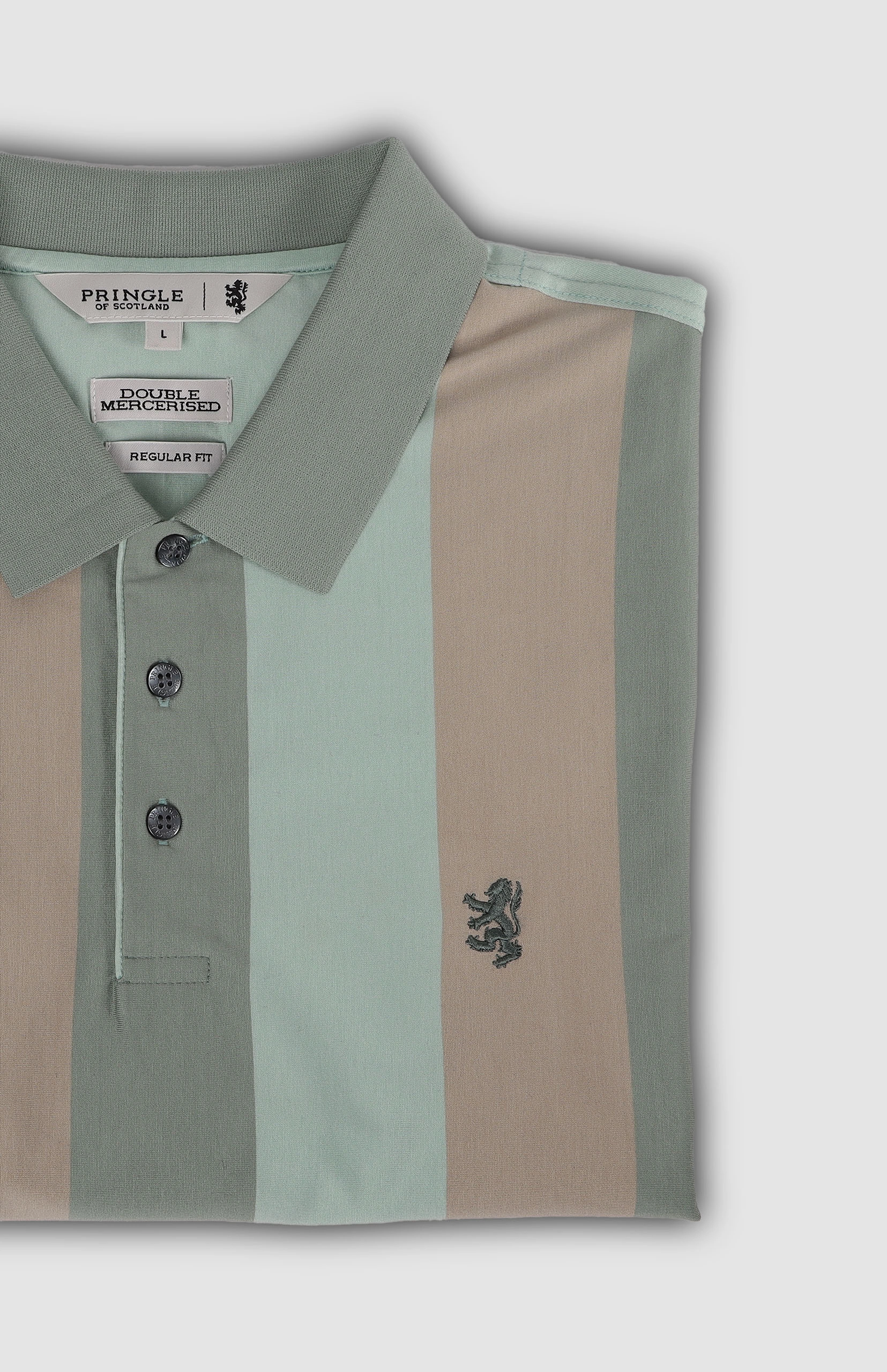 Pringle Robert Striped Mercerised Golfer - Image 2